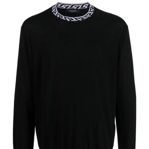 Versace Greca Wool Jumper Long-Sleeve Shirt Black Men’s EU 46/US Small